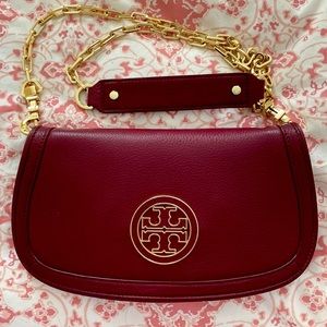 Tory Burch Amanda Logo Clutch Crossbody Shiraz